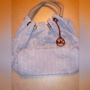 Vintage Michael Kors Large Canvas Drawstring Hobo Style Bag
